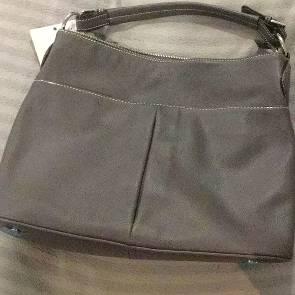 NWT Danier quality durable pebble leather grey tote work college travel bag - Picture 6 of 16